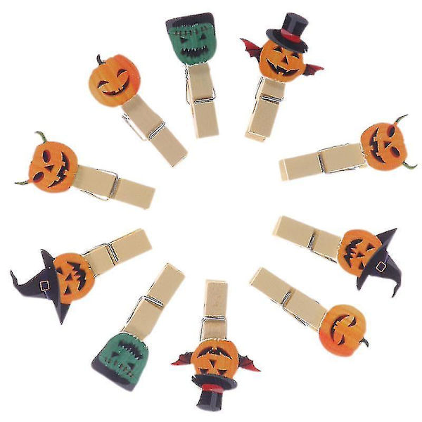 10 stk Trefigurer Halloween Dekorasjon