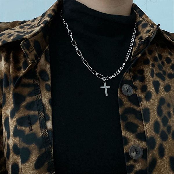 Ristiristiketju Kaulakoru Pitkä Versio Retro Cool Hip Hop Ommeltu Solisluuhun
