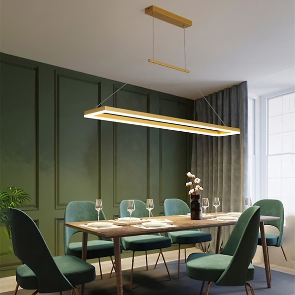 Led Hængende Lampe Stilfuld Guld Kaffe Kvadrat Cirkel 90cm