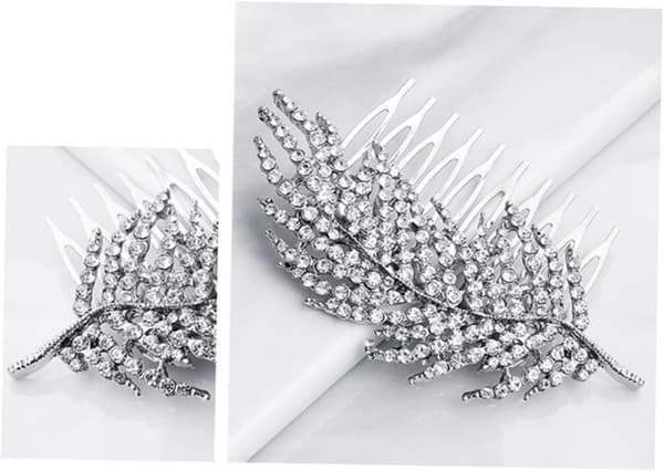 Stilig legering Rhinestone blad hårkam brudehodeplagg for selvsikre jenter og kvinner