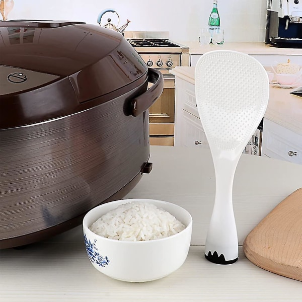Rispadle, risskje som ikke kleber, risspatel for stående servering Kjøkkenverktøy (hvit) (1 stk)