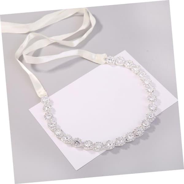 Diamantpannebånd Rhinestone Hårdekorasjon for Bryllupsbrud Hodeplagg Hodebånd Mykt Kjede Hårbue for Kvinner