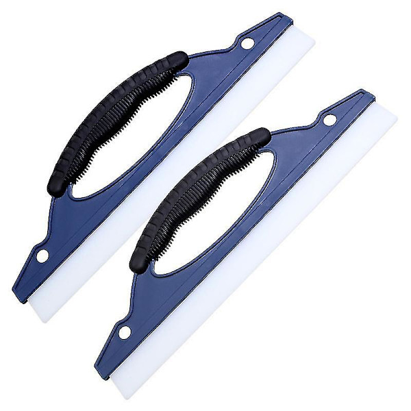 Bilskrapa i Silikon, Vattenavvisare, Torkare, Squeegee, Fönsterrengöring (Blå Svart) (2-pack)
