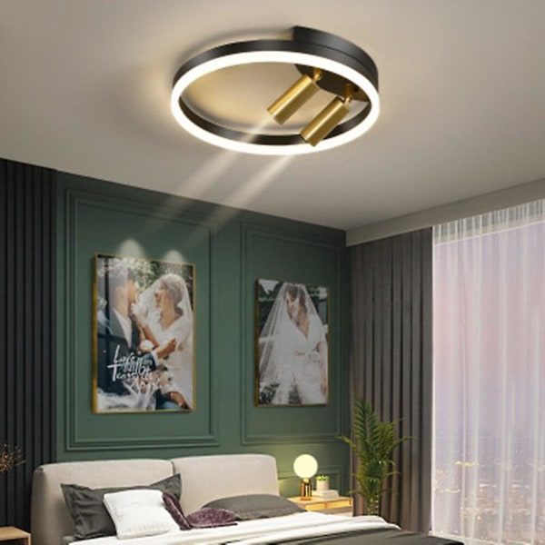 40cm Led Taklys Nordic Black Gold Circle Design