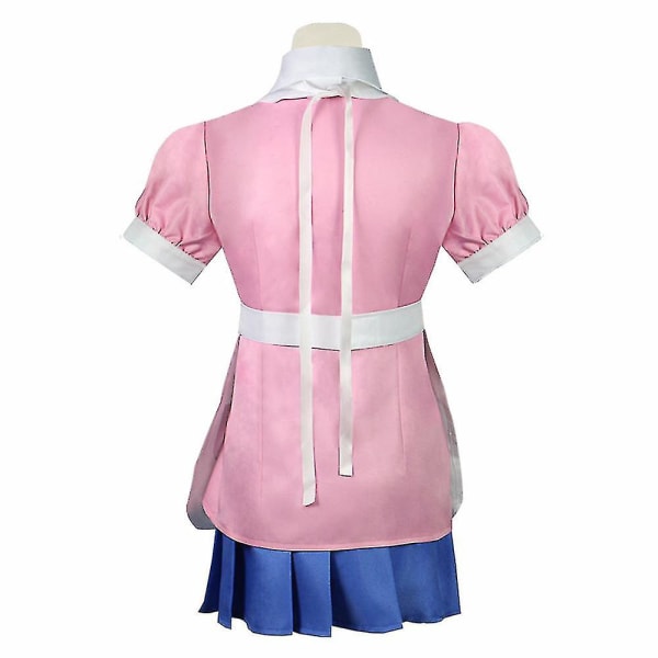 Mikan Tsumiki Kostume Sæt Skjorte Sløjfe Forklæde Nederdel Uniform Outfit M