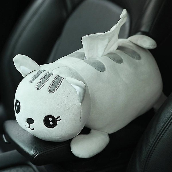 Kawaii Bil Pig Husky Katt Håndkle Plussj Dyr Boks Hjem Sofa Vev Holder Serviett Etui Lomme Plushie