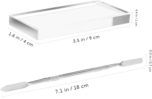 Glaspalett Nagellackspalett för Akrylfärg och Sminktoning 2-pack