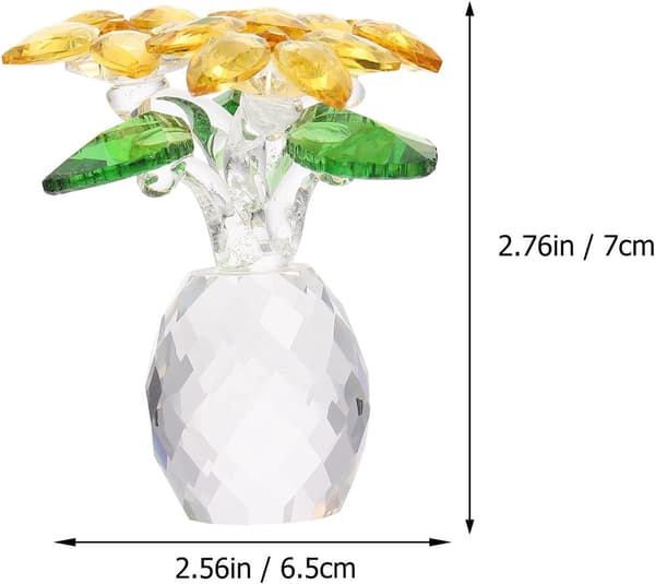 Krystall Ananas Vase Dekor Liten Kreativ Blomsterform Unik Hjemmescene Pynt