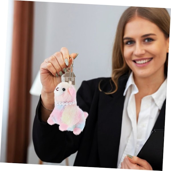 Alpaca Udstoppede Dyr Nøglering Vedhæng Plyslegetøj