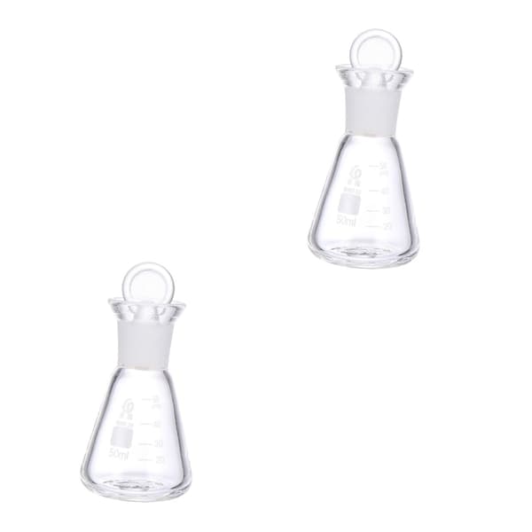 2 st glasflaska borosilikatkolv konisk för laboratorieutrustning Erlenmeyer för destillation