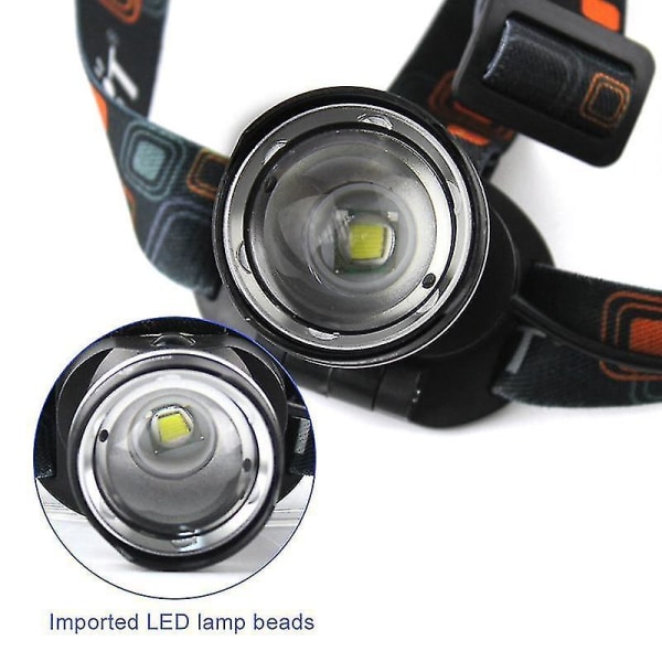 2190 T6 LED Pandelamp 3 Tilstande Zoom 3000lm Hovedlygte
