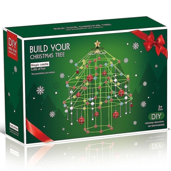 DIY Christmas Tree Fort Assembly Leksakssats Lätt att montera 3d Lekhus för barn Julklappar