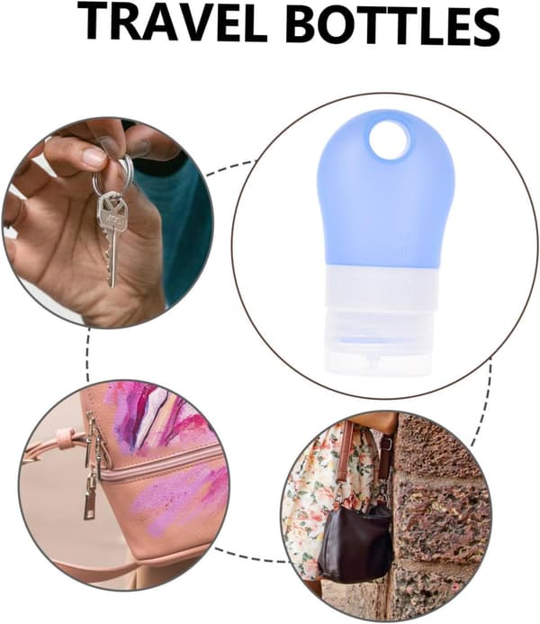 4 st reseflaskor i silikon PP-material för schampo, balsam, lotion