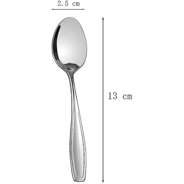 12 st. Espresso-skedar i rostfritt stål, Mini-kaffeskedsset