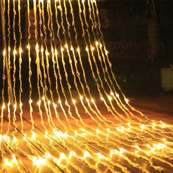 1x 3x3m Ip44 Waterfall Verho Led String Light Meteor Suihku