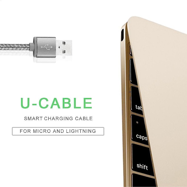 2-i-1 Lang Micro USB-kabel for iPhone-lading