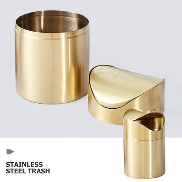 Mini søppelbøtte i rustfritt stål, luksuriøst design, elegant finish, multifunksjonell, plassbesparende
