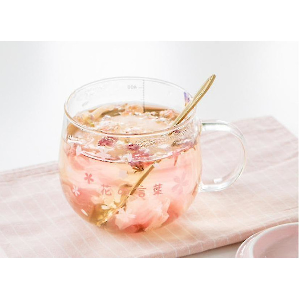 Japansk Stil Glasmugg Rosa Kawaii Mjölk Kaffe Vattenkopp