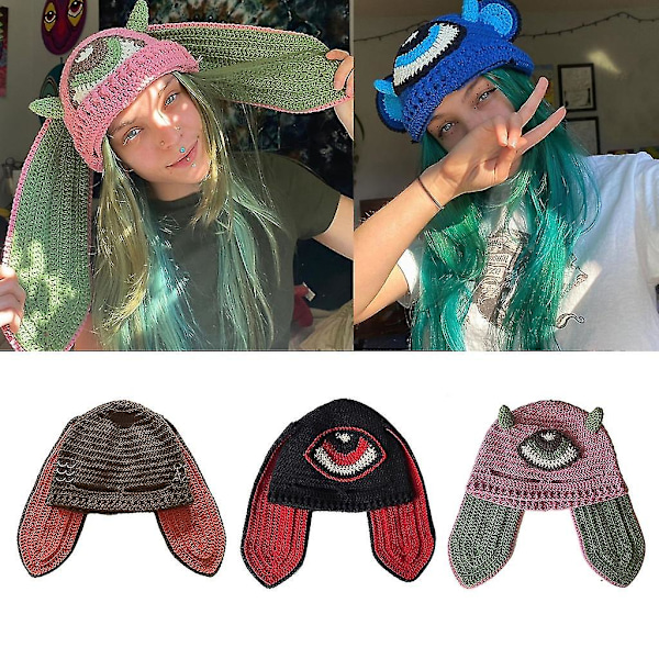 Sød Daglig Beanie Strikket Hatte Smukke Varme Vinterhætter Dyreører Design