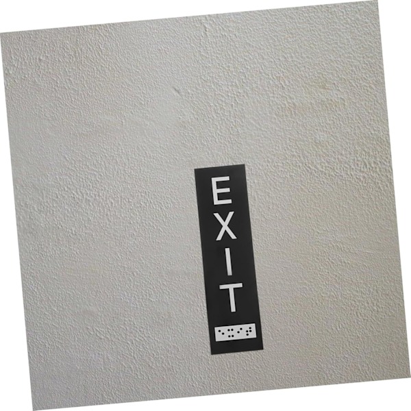Exit-skilt med blindeskrift, selvklebende sikkerhetsskilt for korridorveggmontering