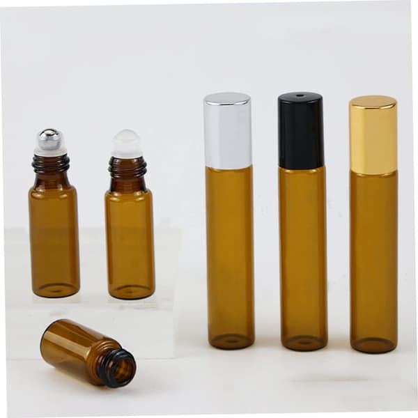 20 st 3 ml eteriska oljerullflaskor Glasrullflaskor Svarta plastlock
