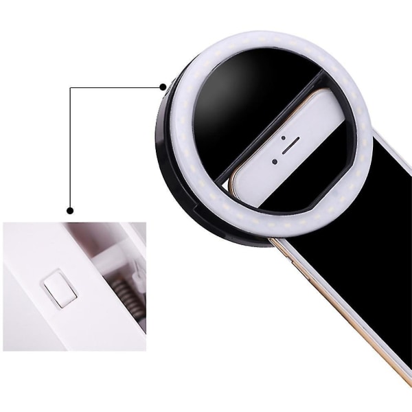 Bärbar Selfie Light Ring Clip LED-blixttelefonring