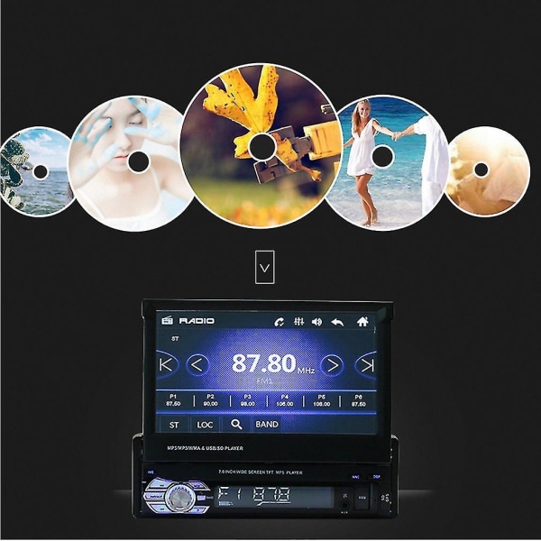 Bluetooth Navigasjon 7 tommers TFT Berøringsskjerm Bil MP5 Radio
