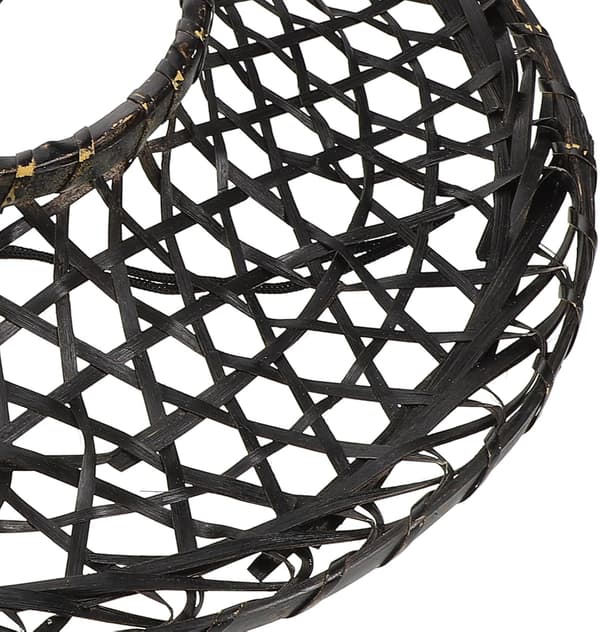 Vevd bambus samuraihatt Svart hul orientalsk kjeglehette 36 cm diameter Cosplay hodeplagg