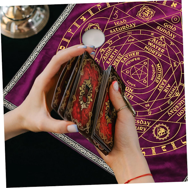 Alterduk 60x60cm Tarot Divinasjonsduk Fløyel for Tarotspill Lesesjoner