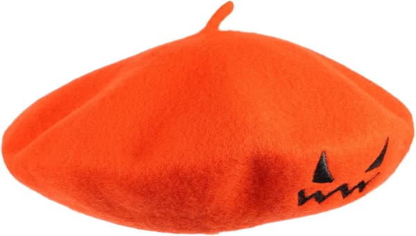 Halloweenfest Græskar Baret Hat Orange Uld Stilfuld Udendørs Hat