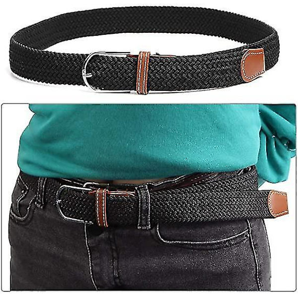2-pack Damklockar, Elastiska Kvinnors Bälten, Flätade Canvasbälten för Jeans