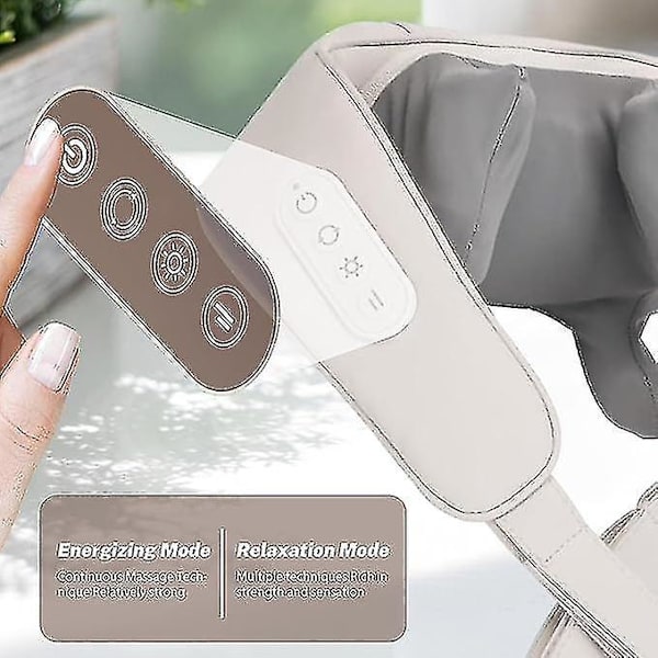 Kaula- ja olkamassageri, Shiatsu-taka-, kaula- ja olkamassageri, 2 hierontamuotoa, syväkudos 3D-vaivaava kaulamassageri gray
