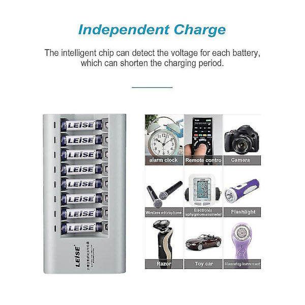 Leise-728 Smart Laddningsbar Batteriladdare Aa Aaa Nicd Nimh