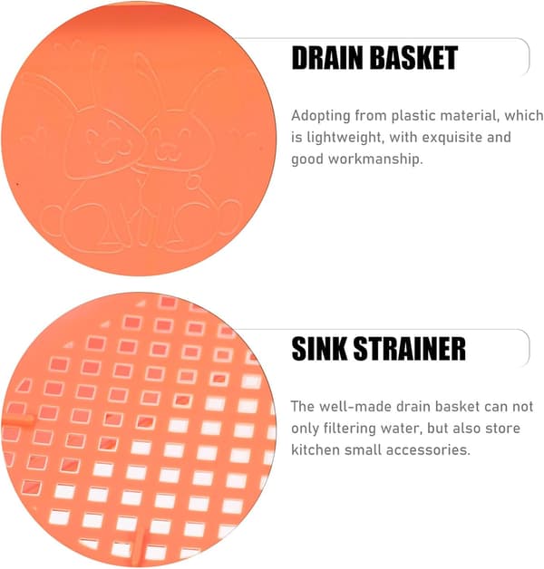 Matavfall Avloppskorg Diskbänk Matavfallssil Orange Plast Förvaringsställ