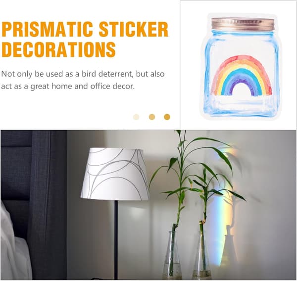 PVC og skap regnbueeffekter for klistremerker solfangere for å reflektere sollys vindusglass