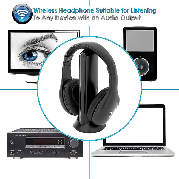 Stereo trådlösa over-ear hörlurar High Fidelity Headset Professionell svart monitor hörlurar Mikrofon