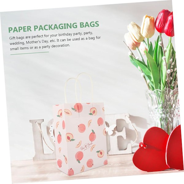 12 kpl Hedelmäsarjakuva Kraft Paper Kassi Paperikassit Karkkipakkauslaukut