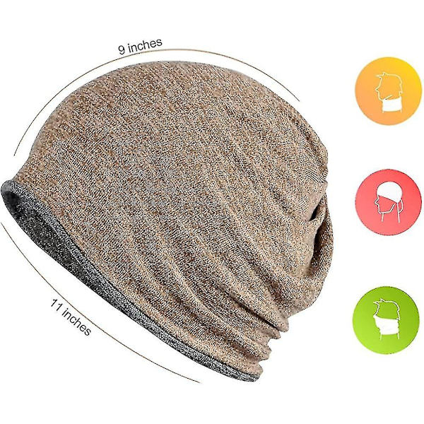 Hatt for menn og kvinner i bomull, avslappet beanie, myk og lett løpehatt, kort hatt for voksne, kjemisk hatt, avslappet hatt Brown * brown