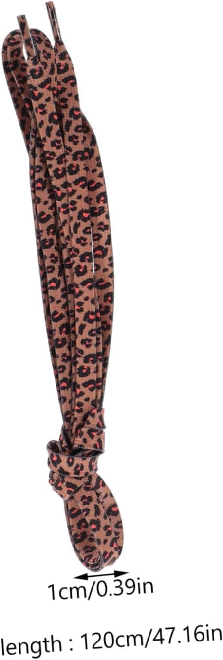 3 par flade snørebånd i polyester med leoparddyreprint 120 cm robuste, smarte til sportssko