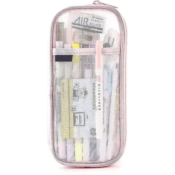 Grid Mesh Pen Penal Etui Klar Big Capacity Bag Pouch