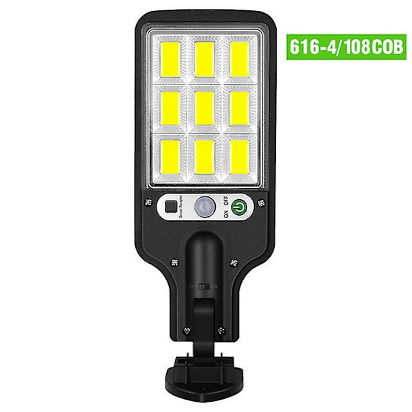 Solcellelampe for utendørs, solcelledrevet gatebelysning med sensor, sikkerhetsbelysning for hage, terrasse, sti og gårdsplass 616-4
