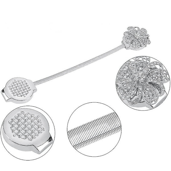 Magneettiset koristeelliset verhoklipsit, hopea