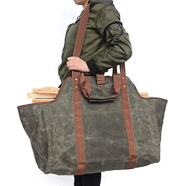 Indendørs Canvas Log Tote Bag Bærer Pejs Brændeholdere