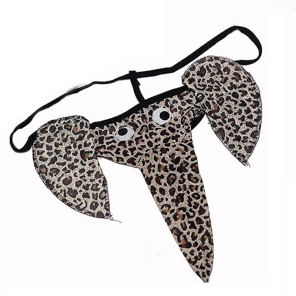 Mænds Elefant Thong Bikini Underbukser G-streng Trusser Lommetrusser Sexy Lingeri Leopard