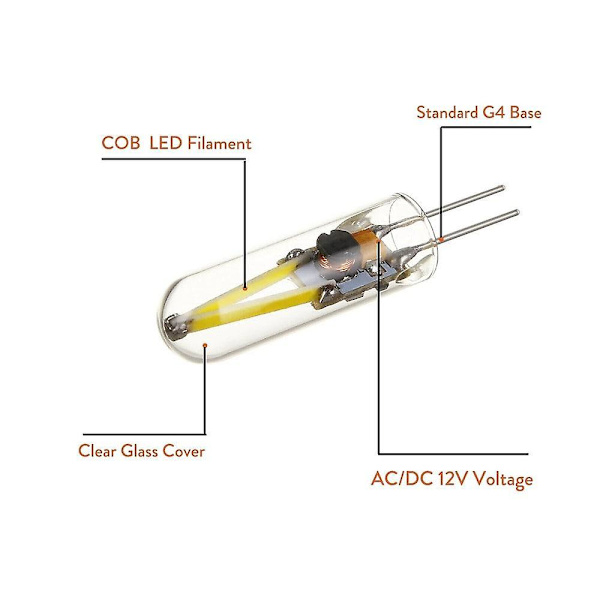 10 st 2W G4 Mini Filament LED-lampa Majskolv