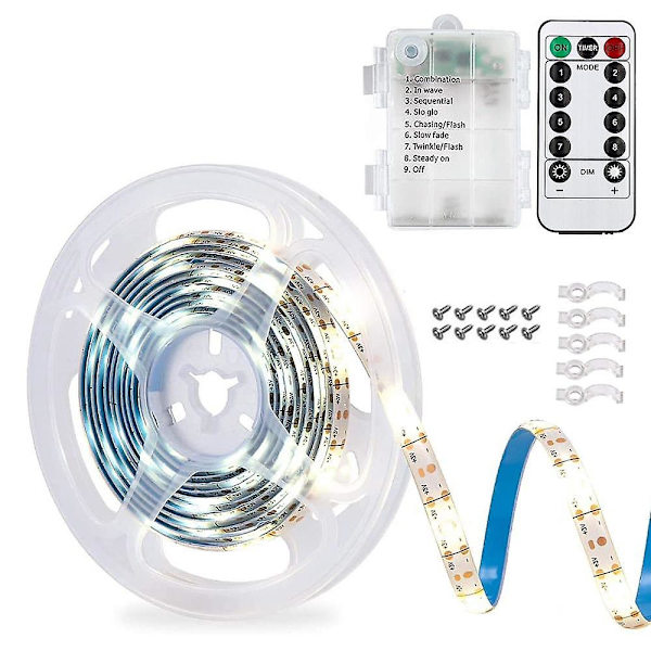 Led Stribelys Batteridrevet 9.8ft 90 Led Lystauv