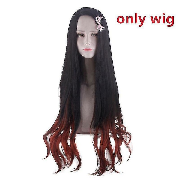 Demon Slayer Kamado Nezuko Kostymeantrekk Anime Sett XL Only Wig