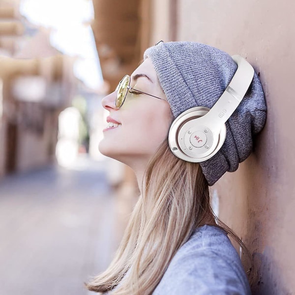 6s trådlösa Bluetooth hörlurar över örat, hi-fi stereo hopfällbara trådlösa stereoheadset hörlurar Pink