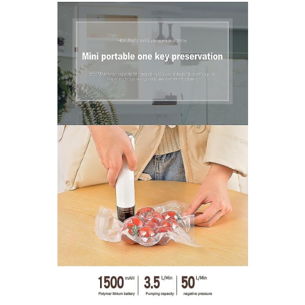 USB Handheld Vacuum Sealer Packaging Food Sealer Laddning
