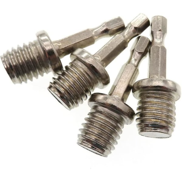 Borrvevstång metall M14 sexkantig polerskiva konverteringssticka adapter konverteringshuvud (silver) (2st)